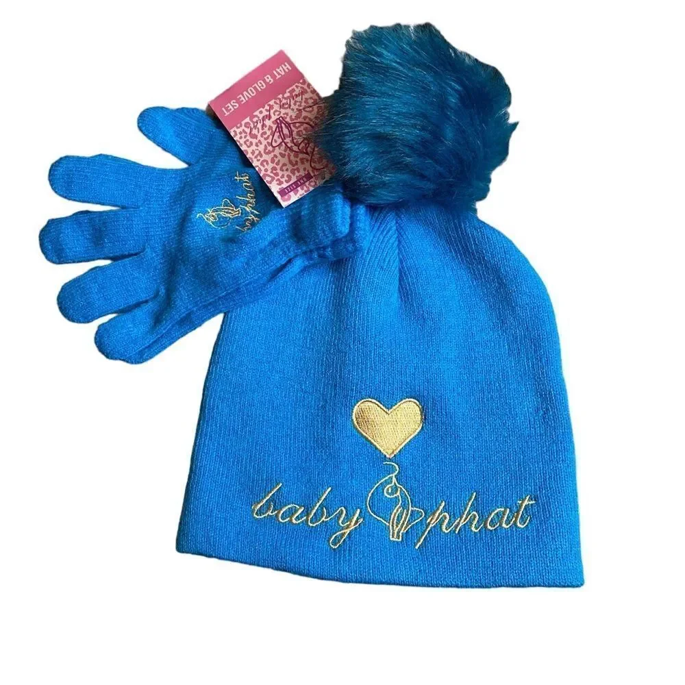 Baby Phat‎ Pom Pom Hat & Glove Set